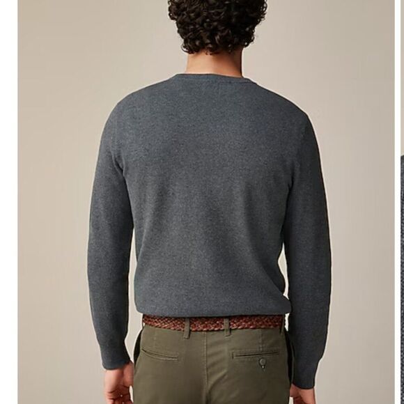 J. Crew BM043 Cotton piqué-stitch crewneck sweater size Large NWT - Picture 2 of 11